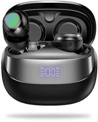 PWTEK Sleep Earbuds for Side Sleepers,Wireless Bluetooth 5.4 Earbuds with ENC Clear Calls,Mini In-Ear Headphones,HiFi Stereo Deep Bass,47H Playtime,Touch Control for Sleep,Work and Travel,Black