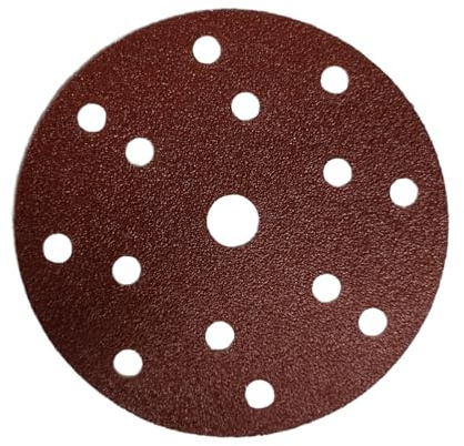 HOTCKB 50 Pièces Disques Abrasifs Ø 150 mm Ronds Disque à Poncer 15 Trous Forme Losange Papier Poncage Grain 40