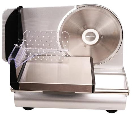 TT-YEC Cortadora De Carne Eléctrica De Acero Inoxidable para El Hogar, Grosor Ajustable De 0 A 15 Mm, Cuchilla De Corte De Acero Inoxidable Extraíble, Cortadora Pequeña.