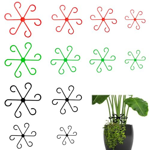 SAIIURV 12 Pezzi Supporti per Piante Perenni, Ganci Porta Stelo per Piante Rampicanti, Supporto per Stelo Vegetale, per Piante Fiore, Ortensia, Rose, pomodori