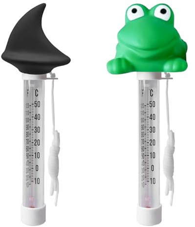 AUNGCSH 2 Stück Thermometre Piscine, Flottant Thermomètre Piscine, Thermomètre de Piscine, Convient Aux Piscines Intérieures et Extérieures, Aux Aquariums et Aux Aquariums (Noir)