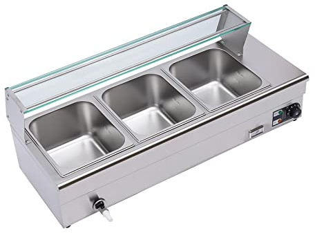 Calentador eléctrico de alimentos, olla caliente, termobox, vajilla calefactada, buffet, cazuela eléctrica, acero inoxidable, placa caliente, recipiente caliente, temperatura ajustable