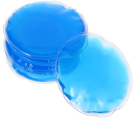 Anneome Patchs Oculaires en Gel Réutilisables pour Refroidissement et Chaleur, Masque Rond Pvc Bleu, 6 Pièces, pour Soins des Yeux à Domicile Voyage