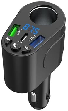 FM Transmitter Auto Bluetooth PD Typ-C Schnellladegerät Zigarettenanzünder mit Spannungsananzeige FM Modulator Handsfree Call Kit