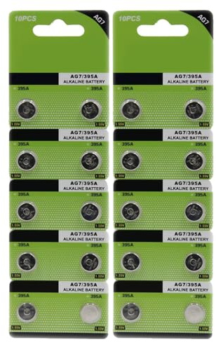 Lot de 20 piles bouton AG7/LR927/395 pour montres, jouets, longue durée d'alimentation