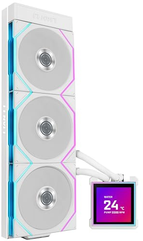 Lian Li HydroShift II LCD-S 360 UNI FAN TL Wireless Weiß | 360 mm AiO-Wasserkühlung mit 3,4 IPS-Display – Kabellose Steuerung & innovative Schlauchführung