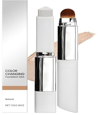 Clarea Fond de Teint 2-en-1 Avec Pinceau Intégré, Crème De Recouvrement Hydratante Et Légère, Fond De Teint Coréen De Couleur, Fond De Téint Adaptatif Péau (Couleur naturelle)