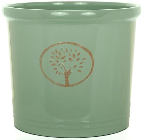 Muddy Hands Woodland Crest Planter – Large Lightweight Garden Plant Pot | Frost Proof & UV Resistant | Indoor & Outdoor Planter (Green, 29 Litre)