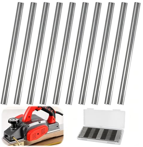10PCS Reversible Electric Planer Blades,82mm HSS Carbide Planer Knives