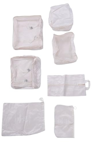 Aramox Cubos de Embalaje, 7 Unidades de Organizadores de Embalaje de Equipaje de Poliéster con Diseño de Malla Transpirable, Bolsas de Almacenamiento de Viaje Portátiles y Livianas para Ropa, Zapatos,