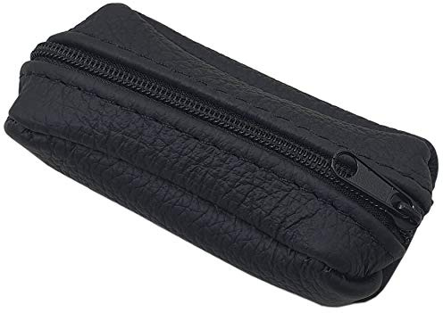 myledershop Cuero Estuches de llave 1 compartimento Made en UE (Negro)