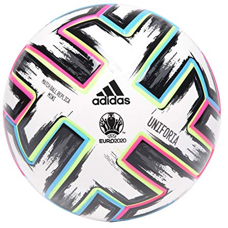 adidas FH7342 Unisex – Erwachsene Mini UNIFORIA Fußball, Weiß/Schwarz/Grün Signal/Hell Cyan, 1