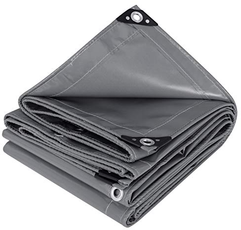WOLTU Bâche de Protection avec Oeillets Bâche Imperméable PVC 500g/m² Ultra Lourde et Résistante Revêtue des Deux côtés en Aluminium Couverture Étanche pour Jardin, Piscine,2x3m,Gris Foncé