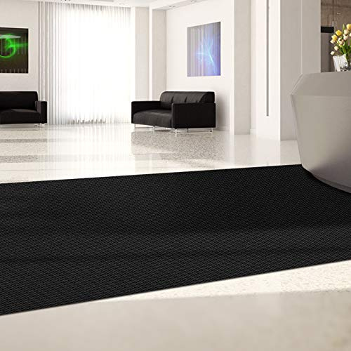 KARAT Schmutzfangmatte Hongkong auf Maß - Meterware - 10mm hohe, robuste Eingangsmatte - strapazierfähige Sauberlaufmatte (Schwarz, 200 cm x 100 cm)