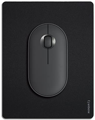 Cyanbone Mini tapis de souris portable de petite taille, imperméable pour ordinateur portable - 14 x 17,8 cm - Joli tapis de souris de voyage noir avec base en caoutchouc antidérapant pour souris sans