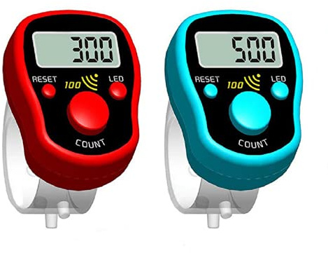 KKPLZZ Elektronischer Fingerzähler, LED Elektronischer Fingerzähler Rückstellbarer Finger Digitalzähler Handheld Tally Counter Clicker Fingerring zum Zählen von Golfgütern