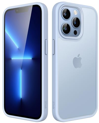 JETech Matt Hülle für iPhone 13 Pro 6,1 Zoll, Stoßfest Militärstandard FallSchutz Handyhülle, Mattierte Durchscheinende Rückseite Schutzhülle, Anti-Fingerabdruck (Himmelblau)