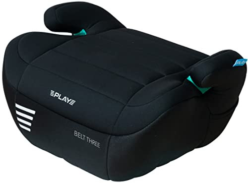 Play Elevador niño Belt Three de 6-12 años o 125-150cm instalación universal con cinturon seguridad (Negro)