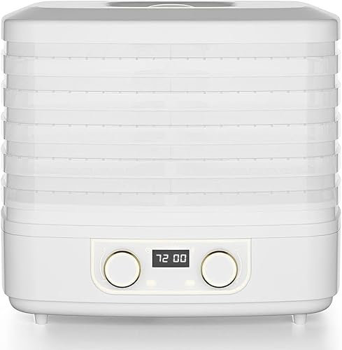 SONLED 5 Tray Food Dehydrator, 160W Commercial Dehydrator Machine with Timer and Thermostat Control, Food Dryer for Drying Fruit, Meat, Vegetables, Mushroom, Herb, Seed White