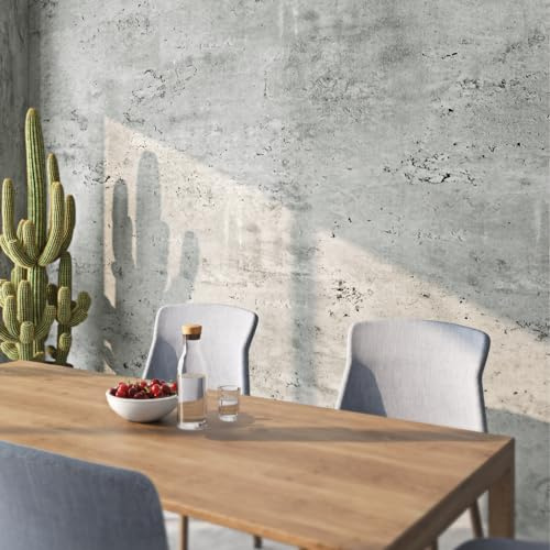 Livelynine Tapete Grau Betonoptik Wasserfest 40CMx10M Selbstklebende Tapete Betonoptik Hellgrau Schlafzimmer Bad Wand Klebefolie Arbeitsplatte Küche Grau Folie Selbstklebend Beton Optik Möbelfolie