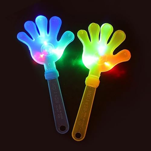 Kunststoff Hand Klöppel, Handklatscher, Handklatsche Klapperhand, Kunststoff Handklöppel, Partyspaß Handklatscher, Klatschhand Krachmacher mit Licht für Konzert Party Zubehör, Zufällige Farbe*2
