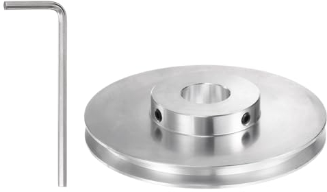 QUARKZMAN V-Typ Riemenscheibe Keilriemenscheibe 20mm Bohrung 100mm Außendurchmesser Einzelrille Aluminiumlegierung für 6mm PU Rundriemen Motorwelle Bohrmaschine mit Installationen