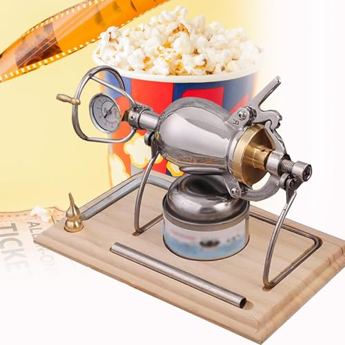 WDDEYYDS Popcornmaschine mit Manometer 300ml Edelstahl Popcorn Maschine Mini Retro süßes salziges Popcorn Maker für Kino Heimkino