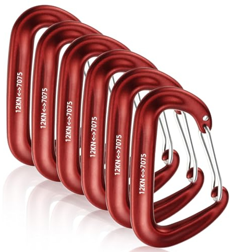 40 mosquetones multicolores, 40 x 4 mm, mosquetón pequeño, juego de carabiner con gancho para mochila, correa de perro, camping, pesca, viajes (rojo)
