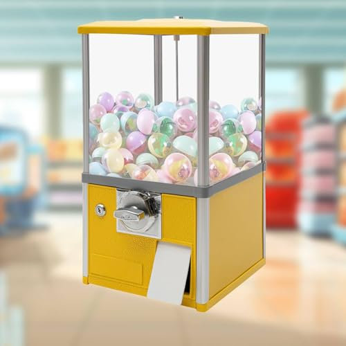 FANYING Vending Machine Small Vending Machine Coin Operated Candy Dispenser Prize Machine Gumball Machine With Keys For Christmas Party,Yellow