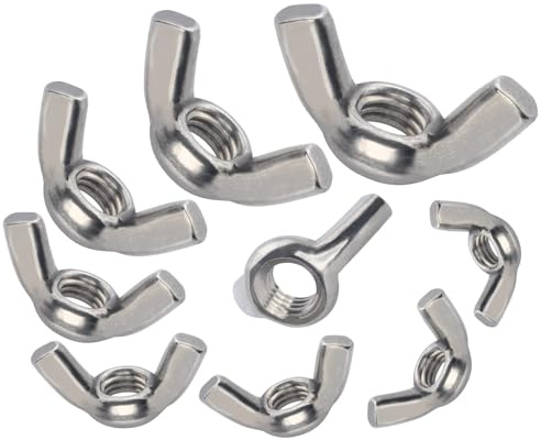 Flügelmuttern M5 100 Stück Edelstahl A2 V2A Schmetterlingsmutter Gewindemutter Schraubenmutter Wing Nut Mutter Flügelmutter DIN 315 nicht rostend zur universellen Nutzung ohne jegliches Werkzeug