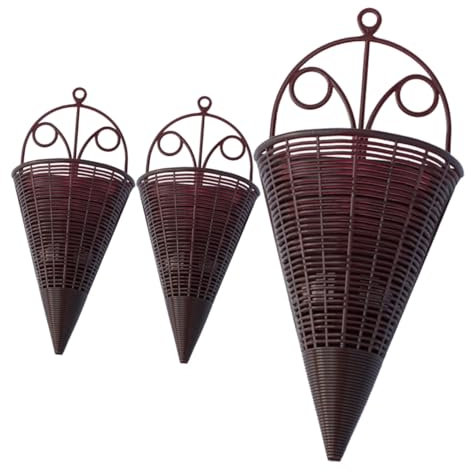 ANDRESLAD 3pezzi Cestino Da Fiori Sospeso Per Cestino Decorativo Da Parete Vaso Intrecciato Sospeso Organizer Da Fiori Per Casa e Giardino