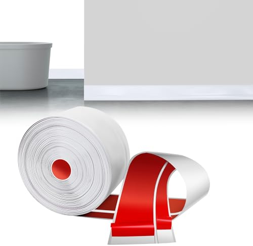 LIHIQIYA Battiscopa Flessibile Autoadesivo Bianco, 6M Battiscopa in PVC, Battiscopa Bianco, Battiscopa per Cucina Sigillante Impermeabile, Battiscopa Morbido Adesivo per Bagno, Battiscopa 50mmx20mm