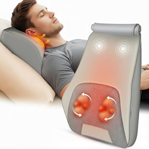 Heycool Shiatsu Back and Neck Massager with Heat, FSA Eligible HSA Deep Tissue Back Massager for Pain Relief, Massage Pillow with Vibration for Neck Shoulder