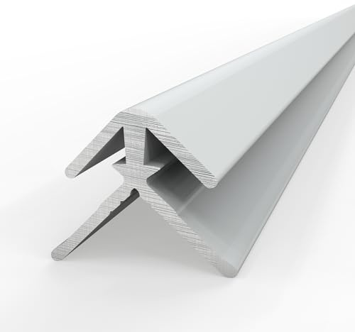 AUPROTEC Aluminium Profil Außeneckprofil Weiß 100cm Eckverbinder Alu Eckprofil Verbindungsprofil für 3mm Duschrückwände Wandverkleidung Profilleisten für Küchenrückwand