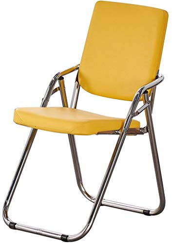 Tragbarer Bürocomputerstuhl, Bequemer Klappstühle, Konferenzraum-Trainings-Klappstuhl, Ruhestuhl Mit Einer Tragfähigkeit Von 150 Kg/330,7 Lbs(Color:Gelb)