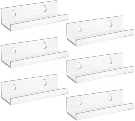 IKOPFLN Schallplattenständer, 6 stk 4 inch Vinyl Schallplatten Wandhalterung, Acryl schallplattenregal, Platten Regal mit Schrauben für Platten Fotoalbum und Sammlerstücke