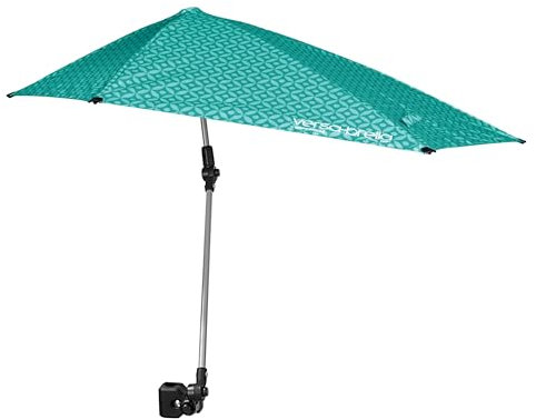 Versa-Brella Parasol Réglable avec Rotation 360 Degrés, Doublure UPF 50+ pour Chaises, Léger et Facile à Installer, 107 cm, Pour Plage, Camping, Terrasse, Activités Sportives et Poussettes - Turquoise