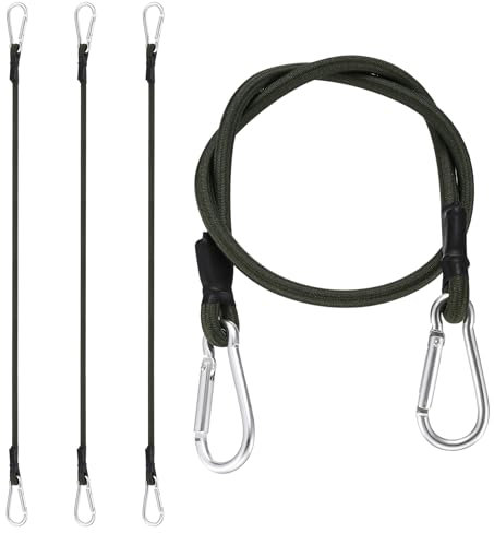 4 STK Spanngummi mit Karabiner, 60cm Expander mit Haken, Expanderseil mit Karabinerhaken, Gepäckspanner Gummispanner Spanngurte mit Haken, Bungee Cord für Gepäck Planen Sonnensegel Befestigung