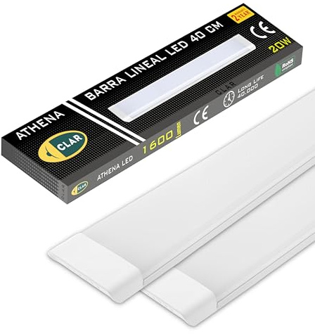 CLAR LED-Bildschirm, 40 cm, Steckdosenleiste und Küchenleiste, Deckenleuchte, LED-Leuchte 6500 K (20 W, 2 Stück)