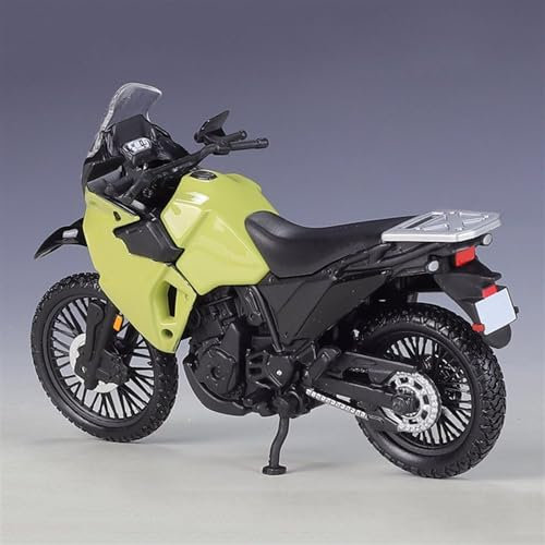 MPODYTSF Maßstabgetreues Modell Motorrad Metall Modell Sammlung Simulation Druckguss Geschenke 1:18 Für Kawasaki KLR 650(with Foam Box)