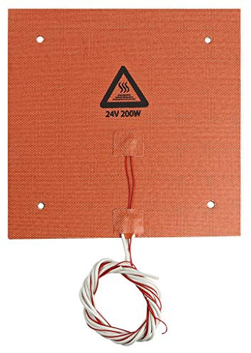 Lodoot 235 x 235 mm 24 V 200 W wasserdichte Silikon-Heizmatte für 3D-Drucker Ender-3-teilig