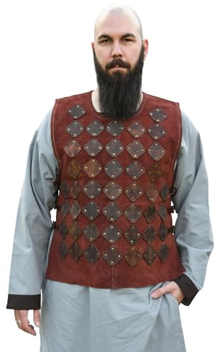 Battle-Merchant Wildleder Torso Rüstung Vidar, Braun | Leder Brustschutz, Brustrüstung, LARP, Fantasy Cosplay, Lederrüstung, Waldläufer