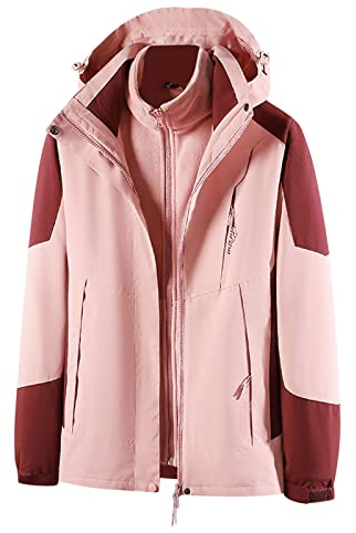 Skijacke Damen Schwarz Warm Wasserdicht Softshelljacke Funktionsjacke Winddichte Atmungsaktiv Wanderjacke Winter Gefüttert Snowboardjacke Winterjacke Große Größen Schneejacke Fleecejacke