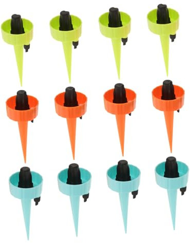 Happyyami 12piezas Estacas De Riego Automático Con Control De Flujo Para Plantas Dispositivo De Goteo Para Jardín y Hogar Para Vacaciones y Viajes