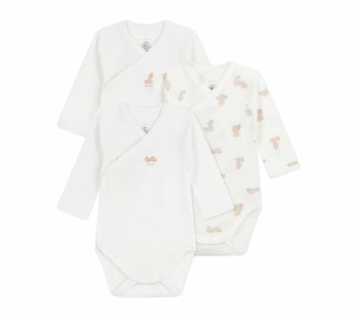 Petit Bateau Lot de bodies croisés manches longues en coton imprimé bébé