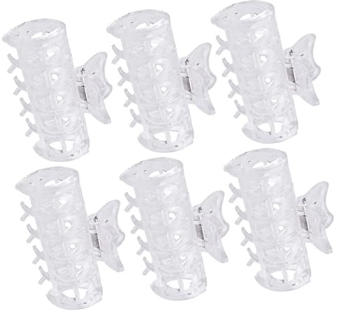 VALICLUD Hot Roller Clip Haarklammern 6 Stück Hitzebeständige Lockenwickler Klammern Für Dünnes Und Dickes Haar Ersatzclips Für Lockenwickler Transparent Und Angenehm Haarstyling Zubehör