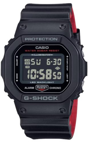 Casio G-Shock Core 5600 LED (48,9 mm) digitales Zifferblatt/schwarzes Armband aus biobasiertem Harz DW-5600UHR-1ER