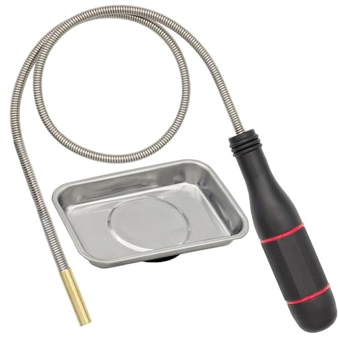 VASTOOLS 64cm Flexibler Magnetheber,7mm Magnetstabgreifer, Mini Edelstahl Magnetische werkzeugschale, zum Aufnehmen von Kleinen Teilen, Metallgegenstände, Autoteilen