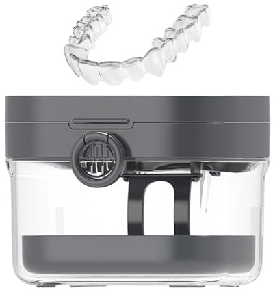Portadentiera Strumenti Di Pulizia Specchi | Per Dentiera Con Coperchio Per Apparecchio, Bite Notturno, Bagno, Unisex, Adulti, Anziani, Cura Quotidiana