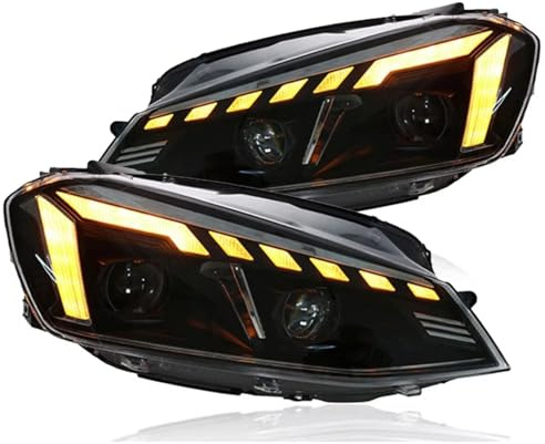 Scheinwerfer Rechts Links Kompatibel Mit VW Für Golf 7 2013–2017 Scheinwerfer Auto Styling DRL Signal Projektor Objektiv Zubehör Frontscheinwerfer